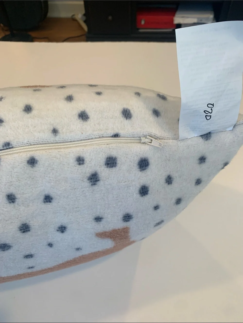 Docofil Dachshund Decorative Rectangle Accent Throw Pillow White Blue Polka Dots
